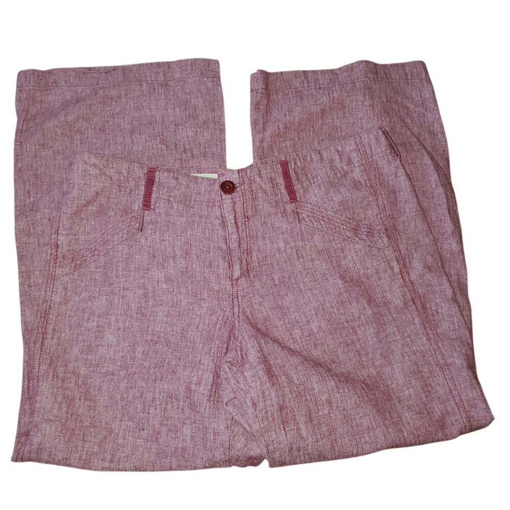Pilcro Letterpress Anthropologie Linen Cotton Wide Leg Pant Size 12
